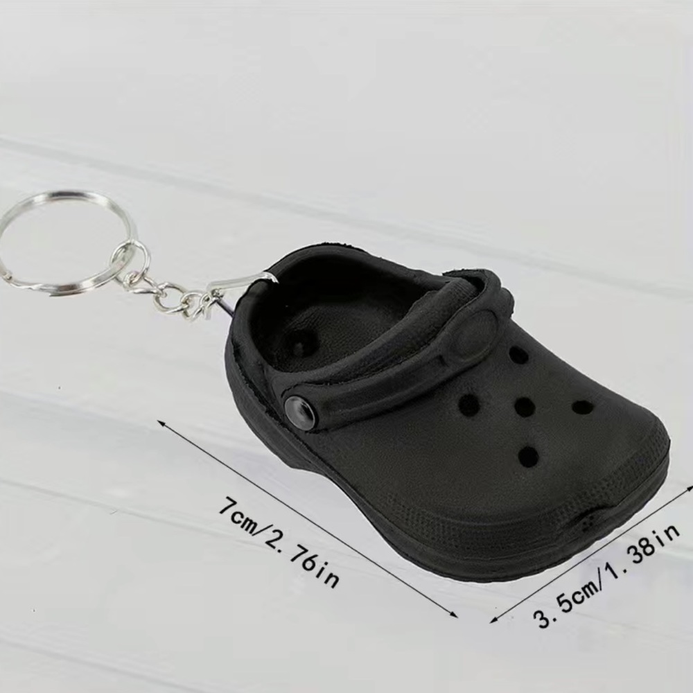 NEW croc clog style bag charm key chain BLACK